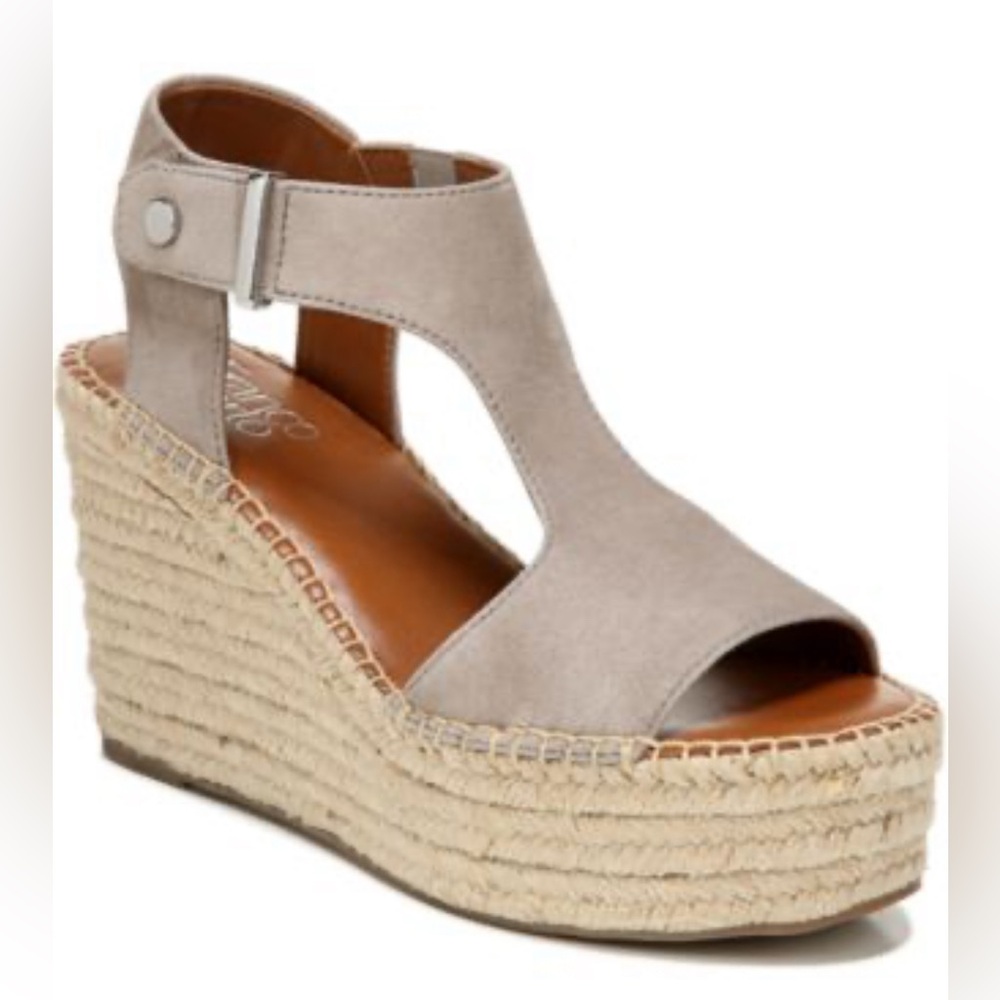 Franco Sarto Women's Treasure 2 Espadrille Wedge  Sandal Tan •9.5 •Like New